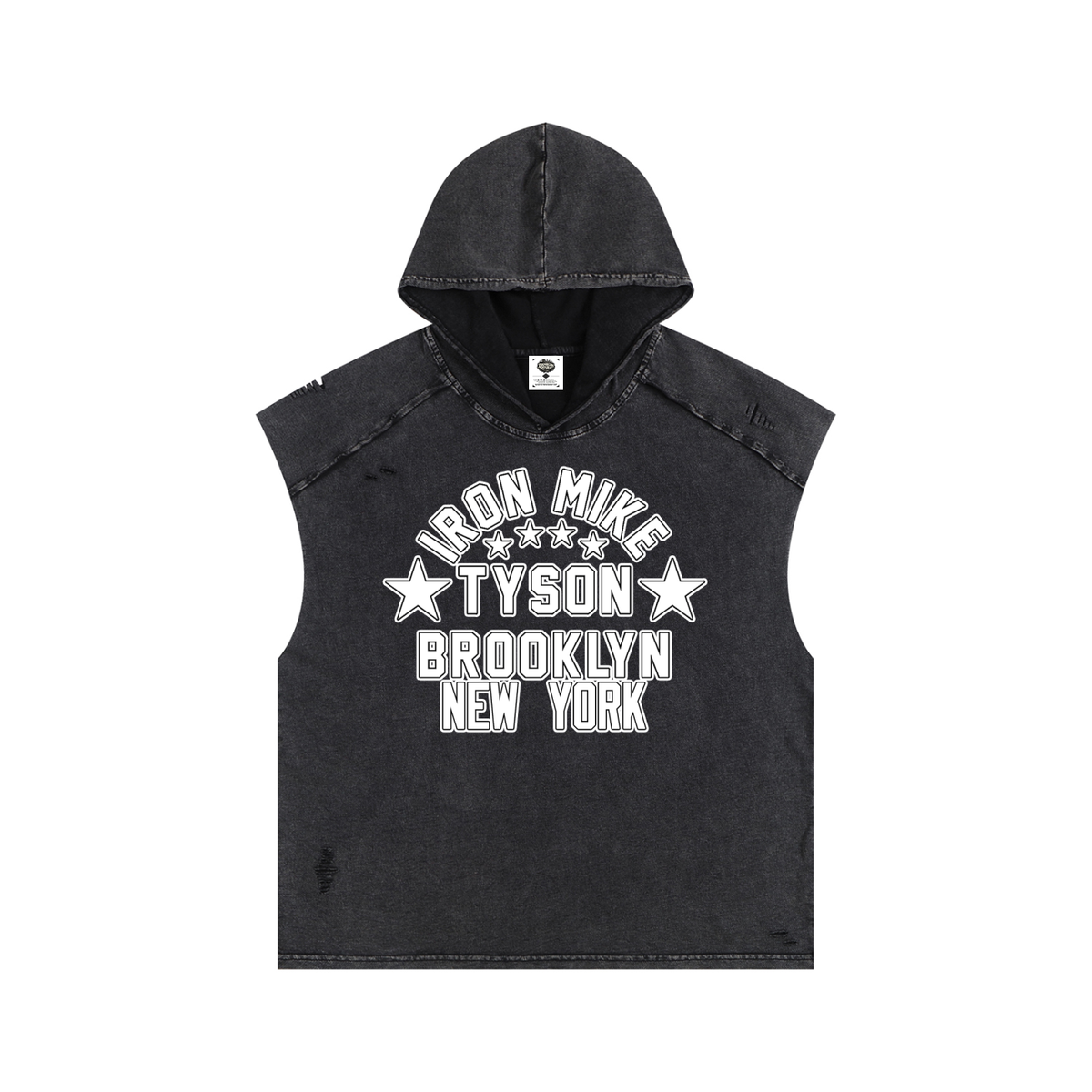 "Iron Mike" Snow Washed Boxy Hooded Tank Top