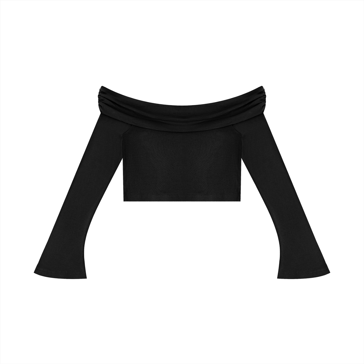 Brooklyn Republic Essentials™ Women's Off-the-Shoulder Bell Sleeve Crop
