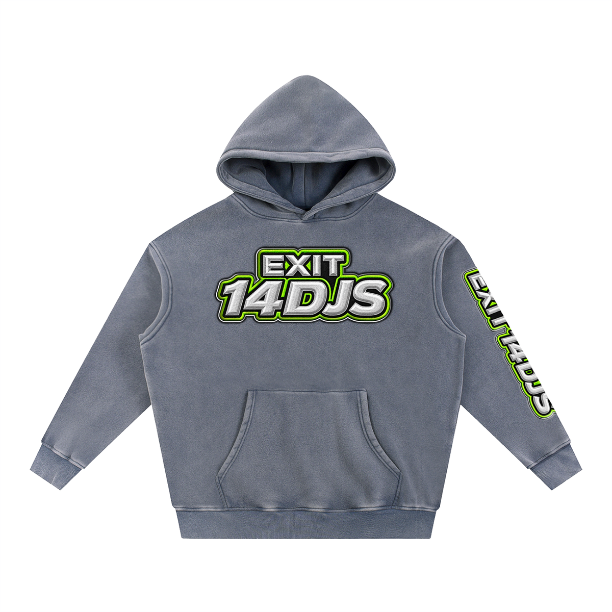 KDA™ "Exit 14" Snow Wash Fleece Oversize Hoodie