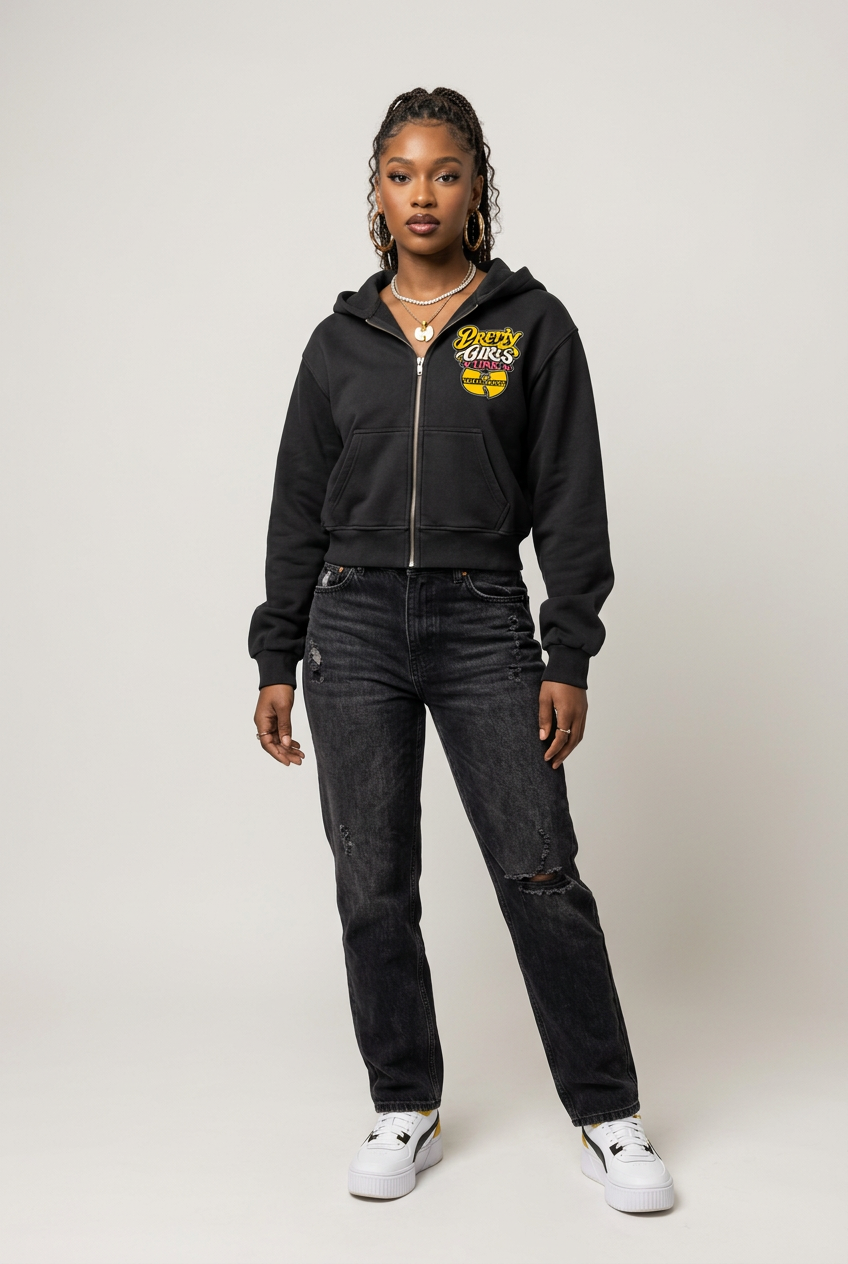 PYN™ "Pretty Girls Love Wu" Women's Mineral Wash Straight Sweatpants