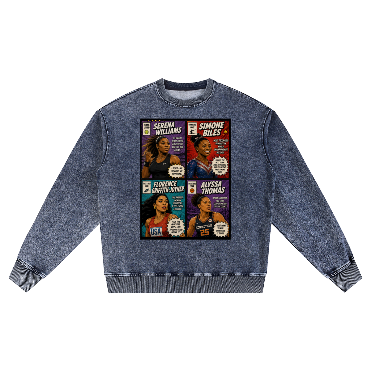 "Ladies First Vol.2" Women's Snow Wash Oversized Crewneck Sweatshirt