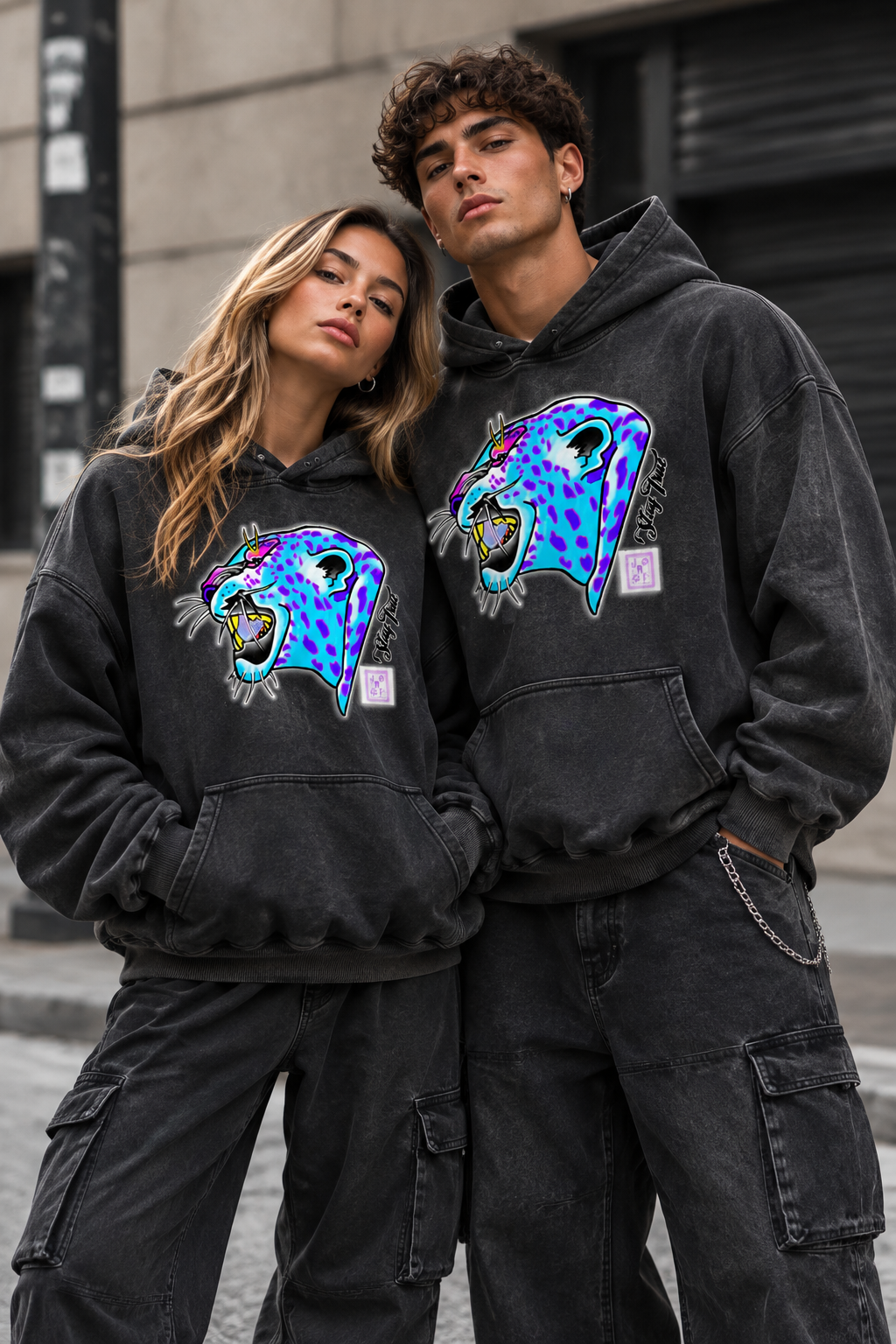 Brooklyn Zoo™ "Maneater" Heavyweight Sunfade Oversized Hoodie