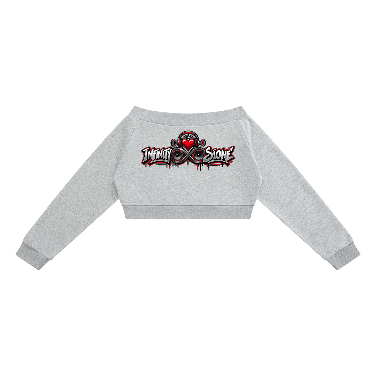 Infinity Sione™ "Heartbeatz" Women's Off-Shoulder Full Zip Hoodie