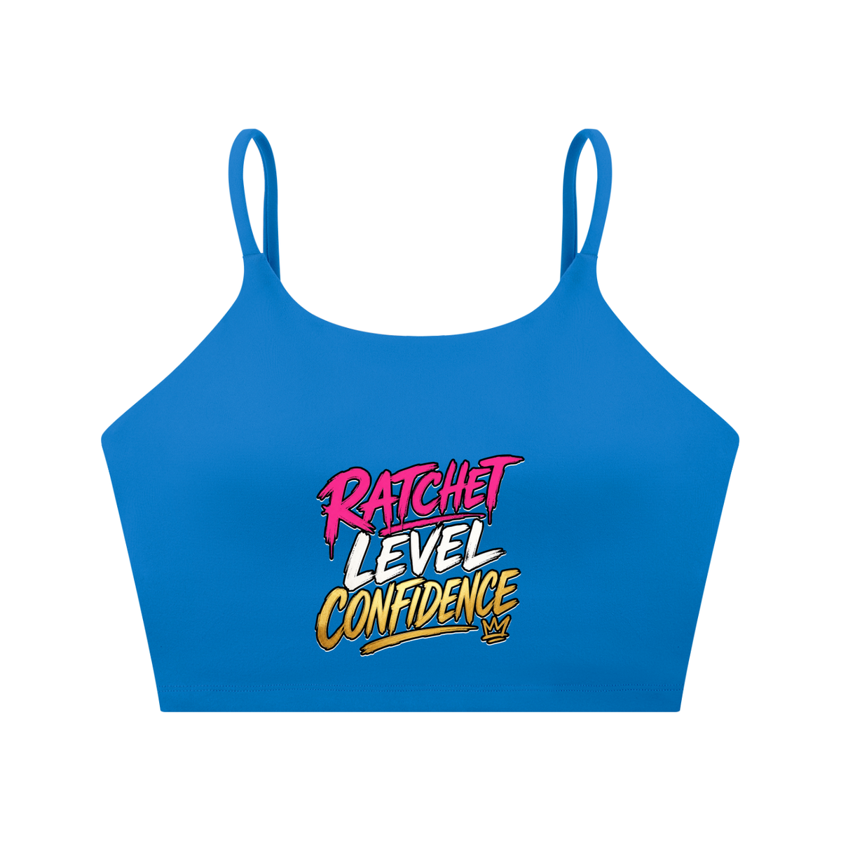 "Ratchet Level Confidence" Spaghetti Strap Yoga Sports Bra