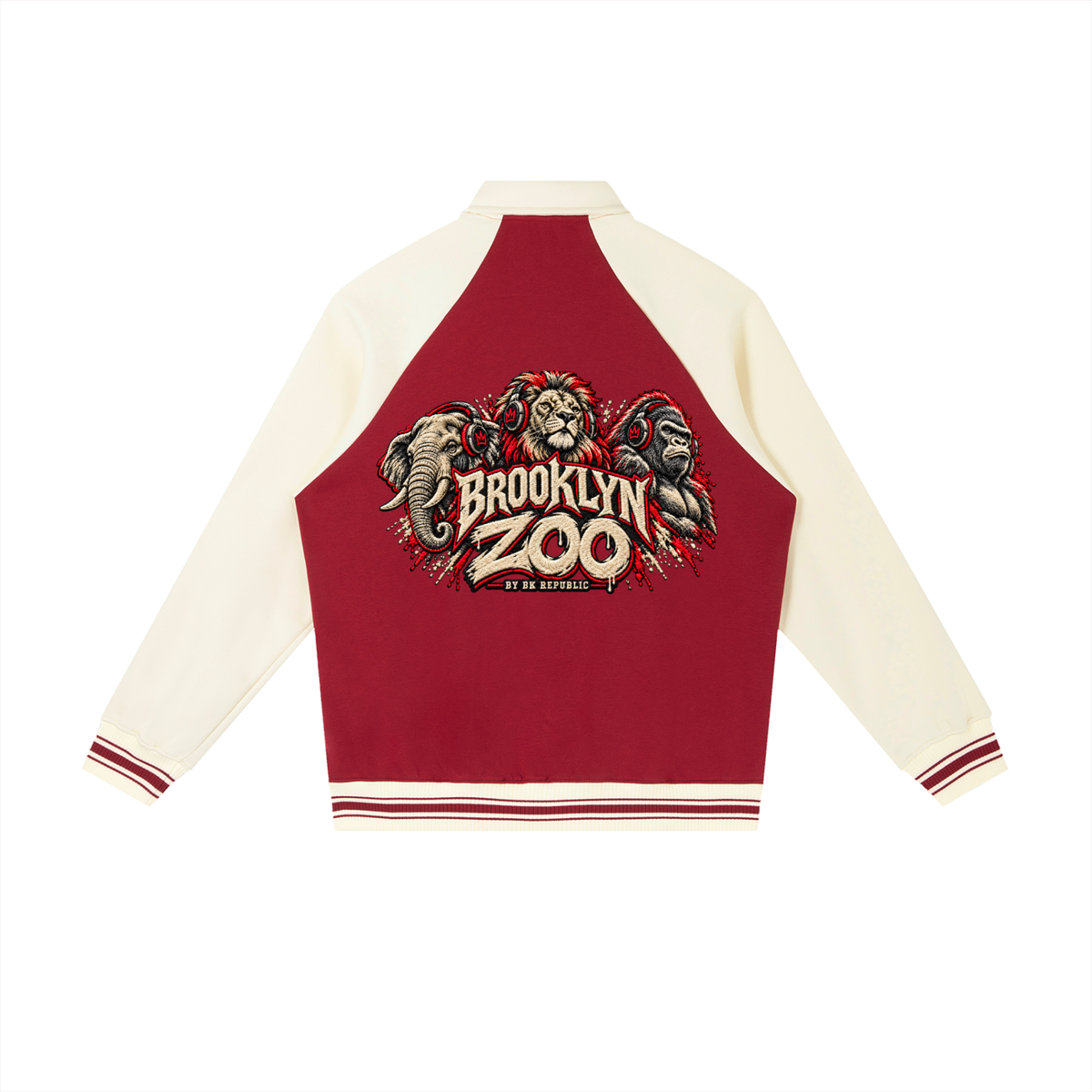 Brooklyn Zoo™ "Father Mantis" Contrast Raglan Sleeve Baseball Jacket
