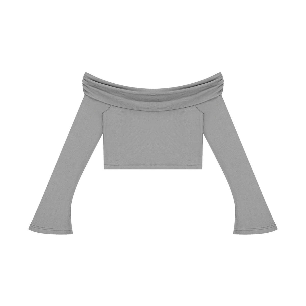 Brooklyn Republic Essentials™ Women's Off-the-Shoulder Bell Sleeve Crop