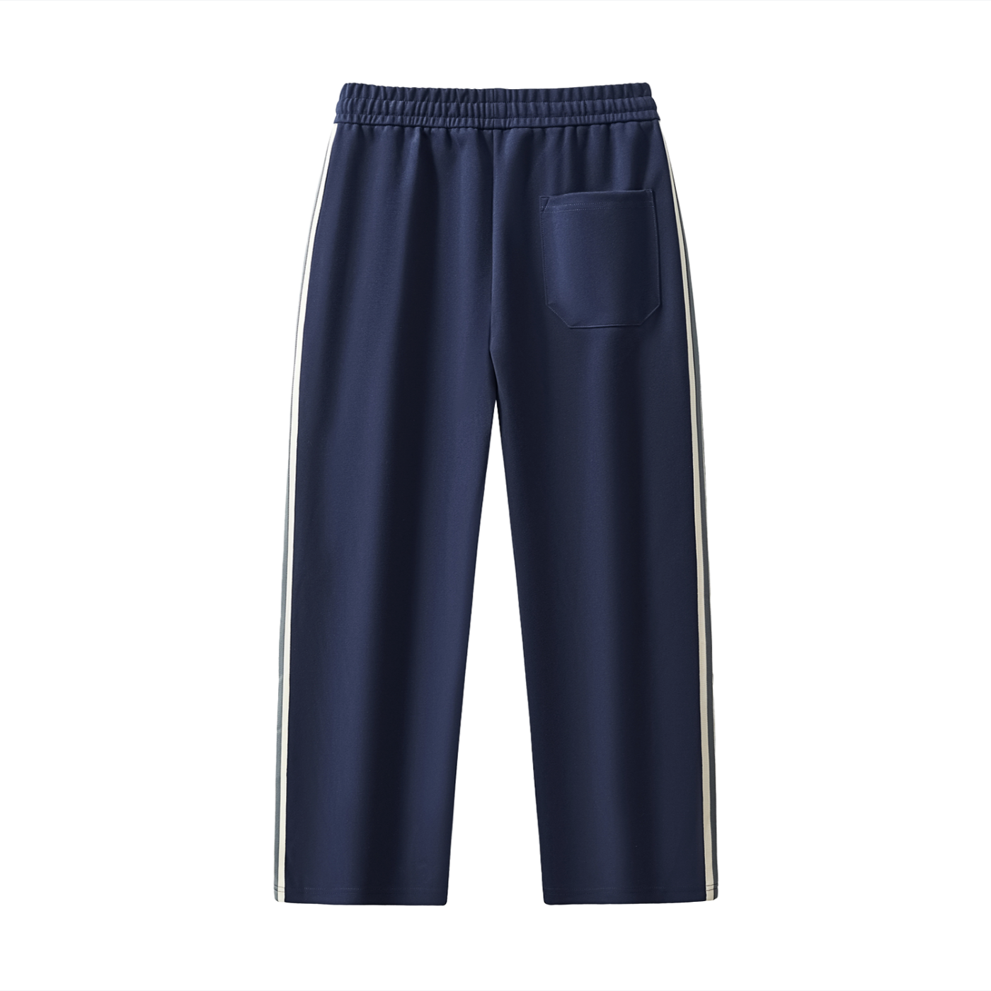 "Brooklyn Republic Essentials" Contrast Side-Stripe Straight-Leg Pants