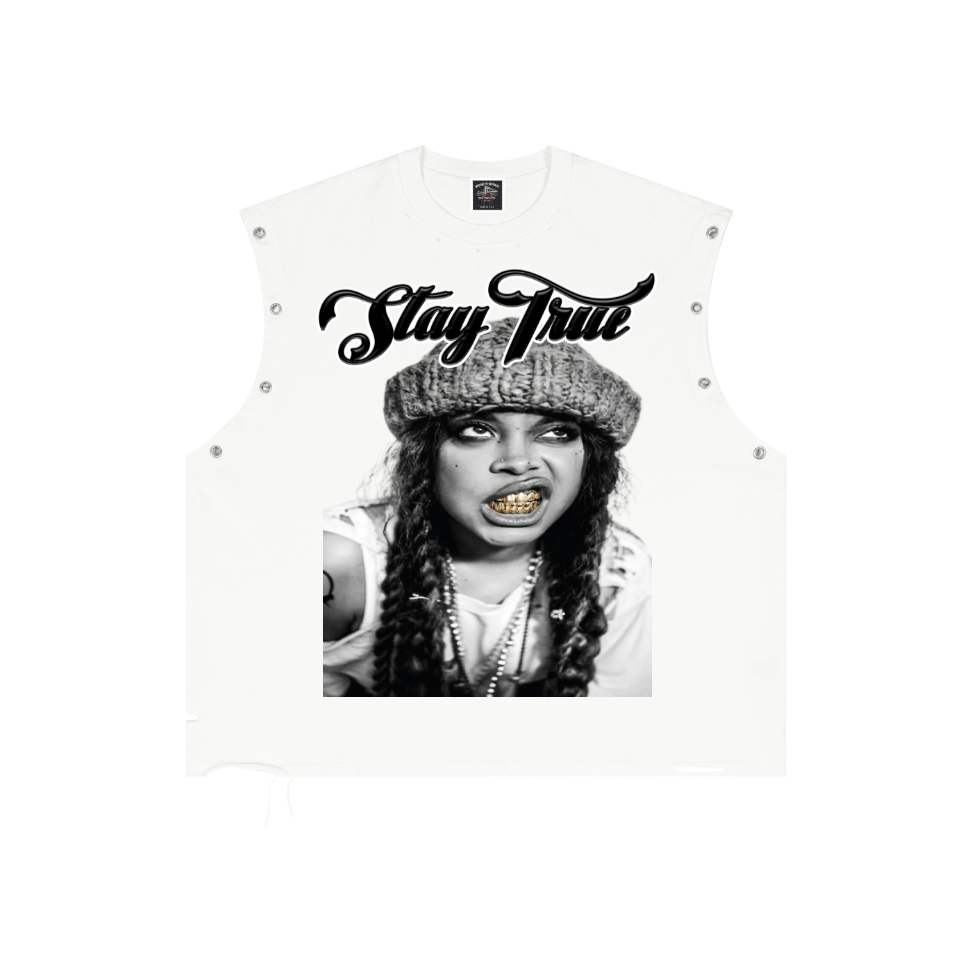 "Erykah" Distressed Grommet Eyelet Tank Top