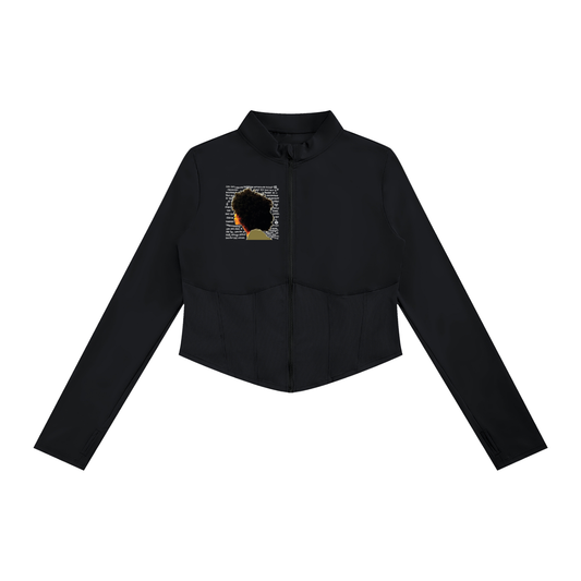 "Worldwide Underground" Slim Fit Full-Zip Yoga Jacket