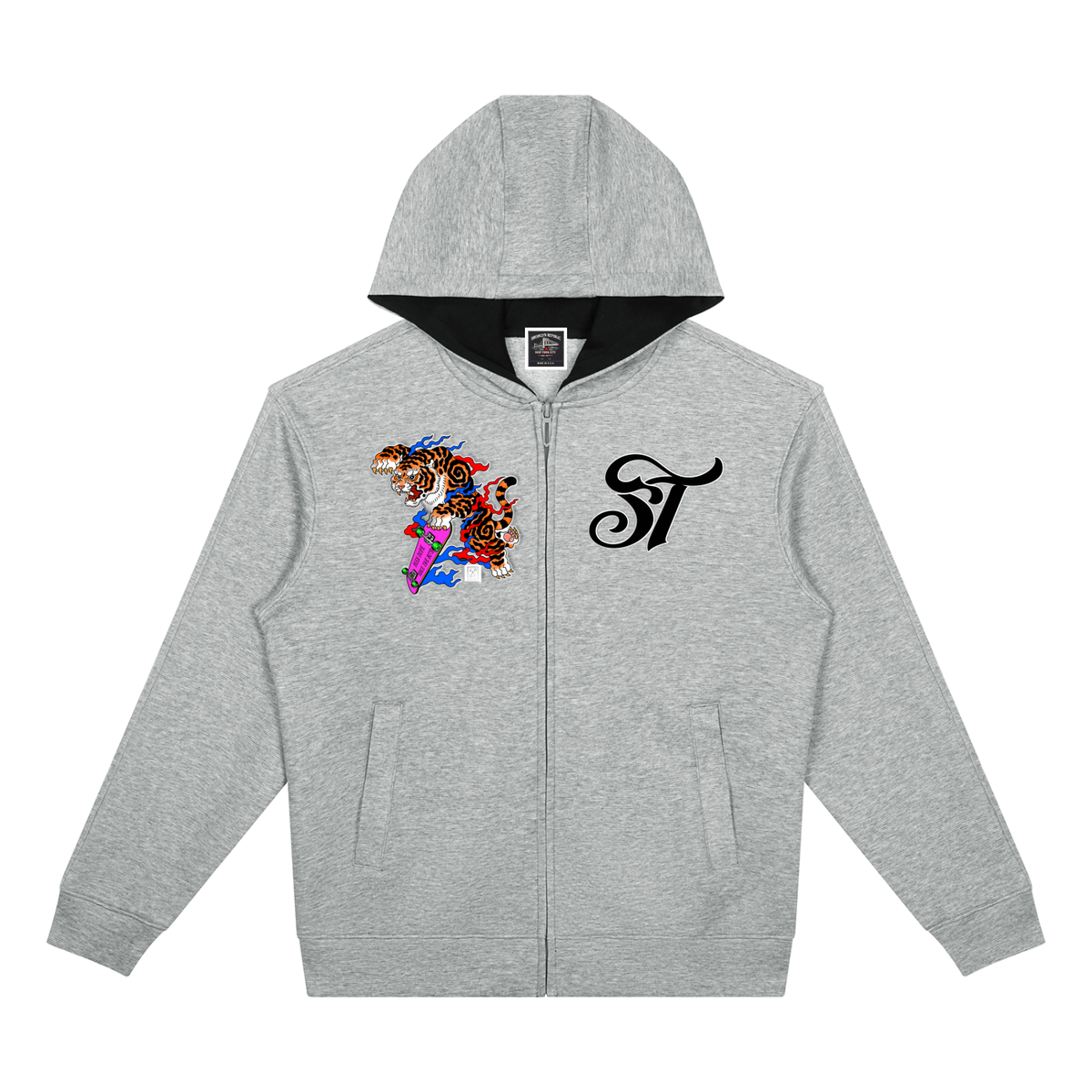 Brooklyn Zoo™ "Sheir-Khan" Drop Shoulder Full Zip Hoodie