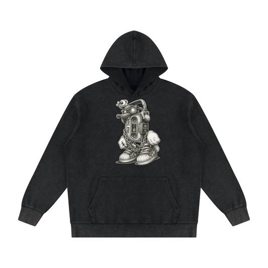 "Sounds & Scribbles" Mineral Wash Oversized Hoodie