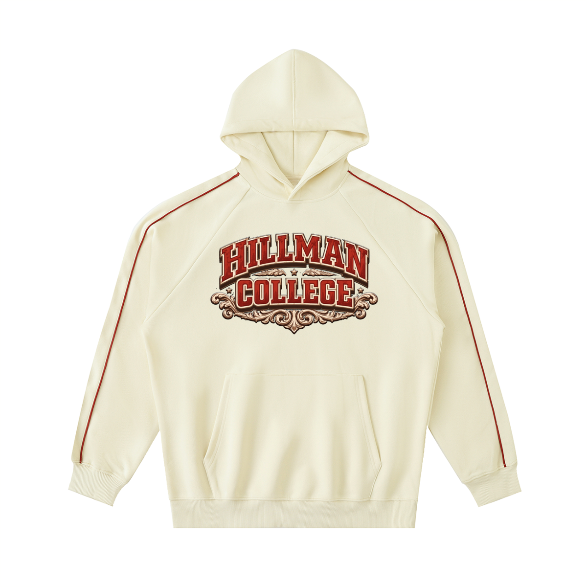 “Hillman” Contrast Piping Raglan Hoodie