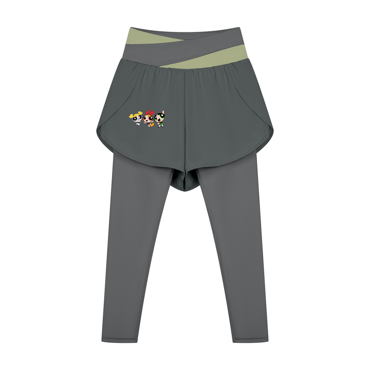 Body by Brie "Powerpuff Girls" Women's Paneled High-Waisted Yoga Set