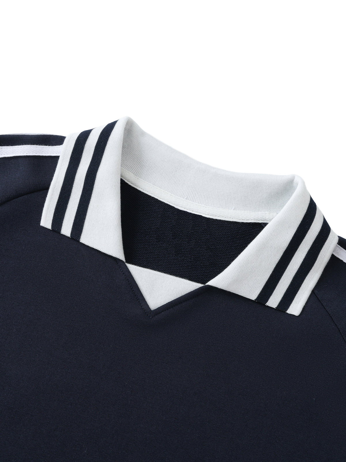 "DREAM CHASERS" Contrast Striped Lapel Collar Sweatshirt