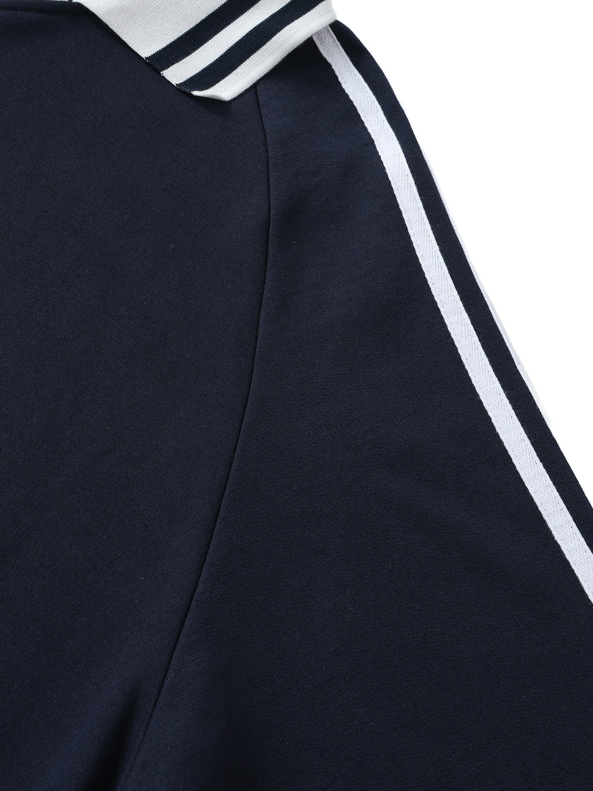 "DREAM CHASERS" Contrast Striped Lapel Collar Sweatshirt