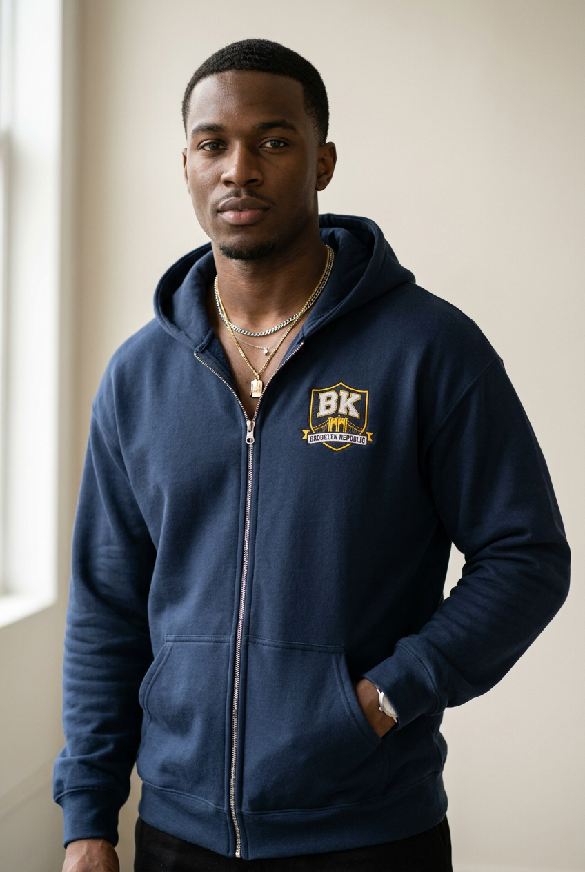 Brooklyn Republic Essentials™ Embroidered Heavy Blend Zip Hoodie