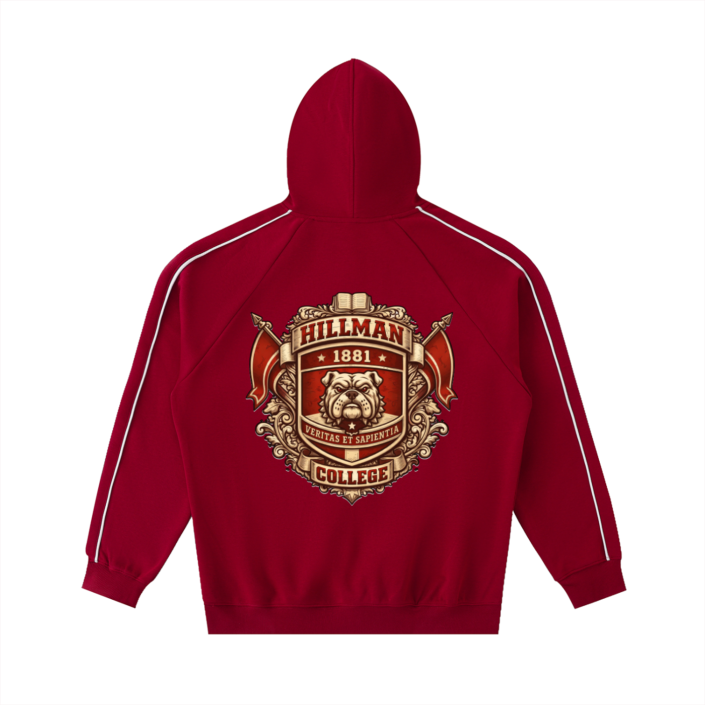 “Hillman” Contrast Piping Raglan Hoodie