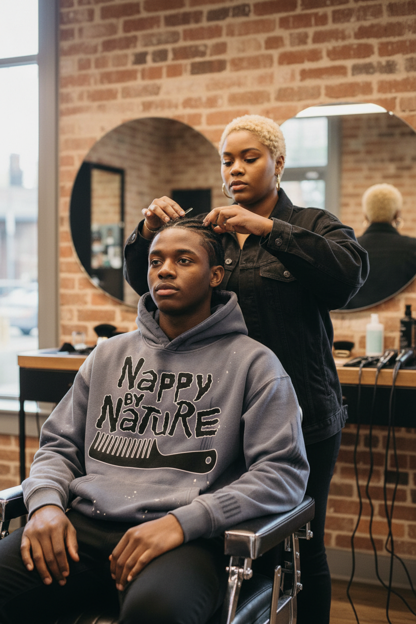 "Nappily Ever After" Vintage Washed Frayed Fleece Hoodie