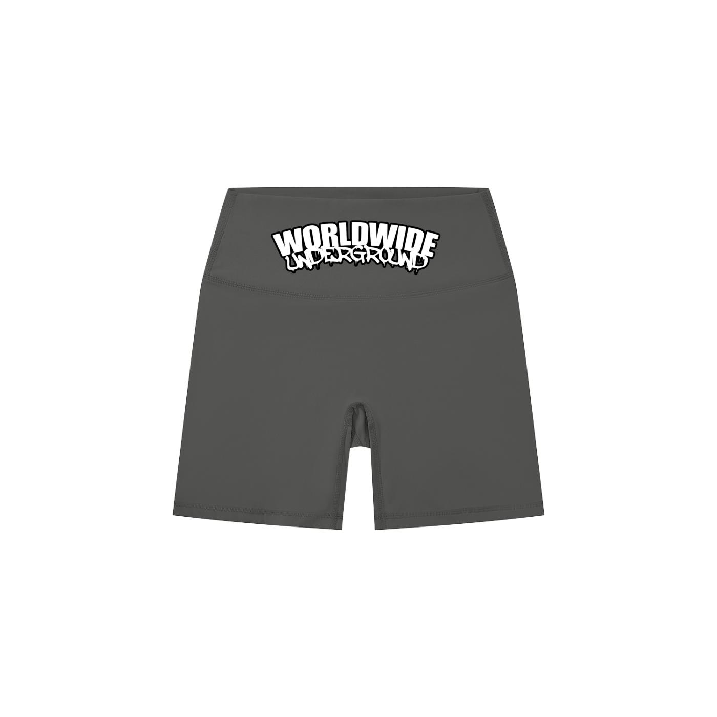 “Worldwide Underground” High-Waisted Biker Shorts