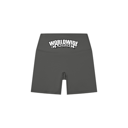 “Worldwide Underground” High-Waisted Biker Shorts