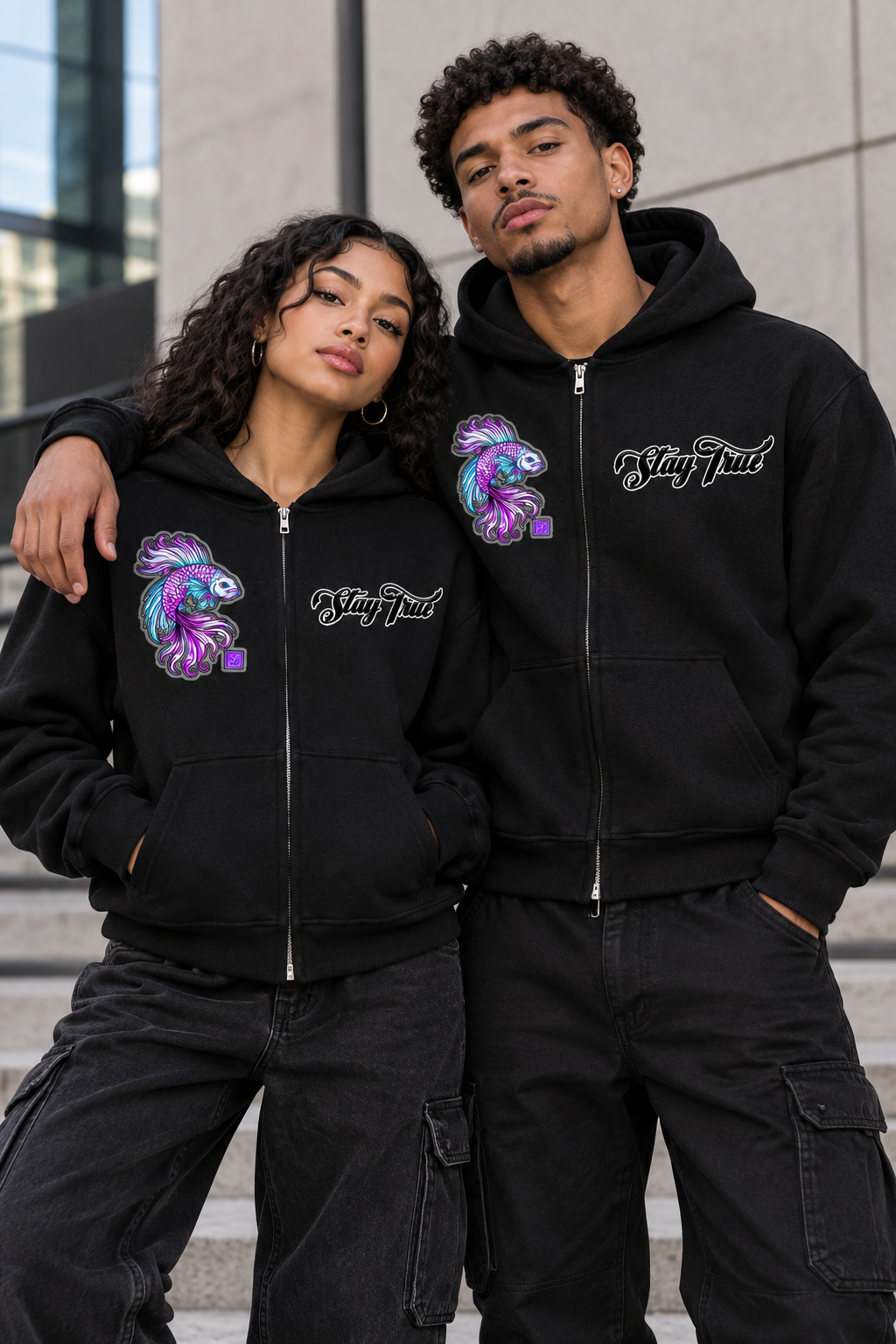 Brooklyn Zoo™ "Don't Be Koi"  Heavyweight Full Zip Boxy Hoodie