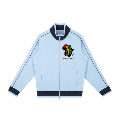 "One Blood" Raglan Sleeve Zip Track Jacket