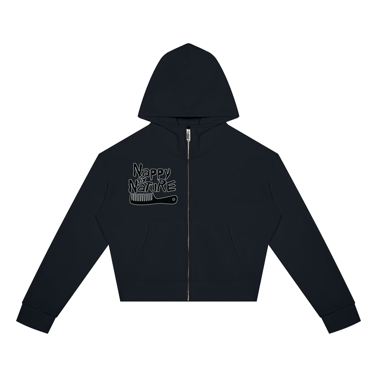 "Nappily Ever After" Women's Crop Full Zip Hoodie