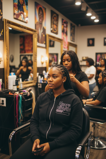 "Nappily Ever After" Women's Crop Full Zip Hoodie