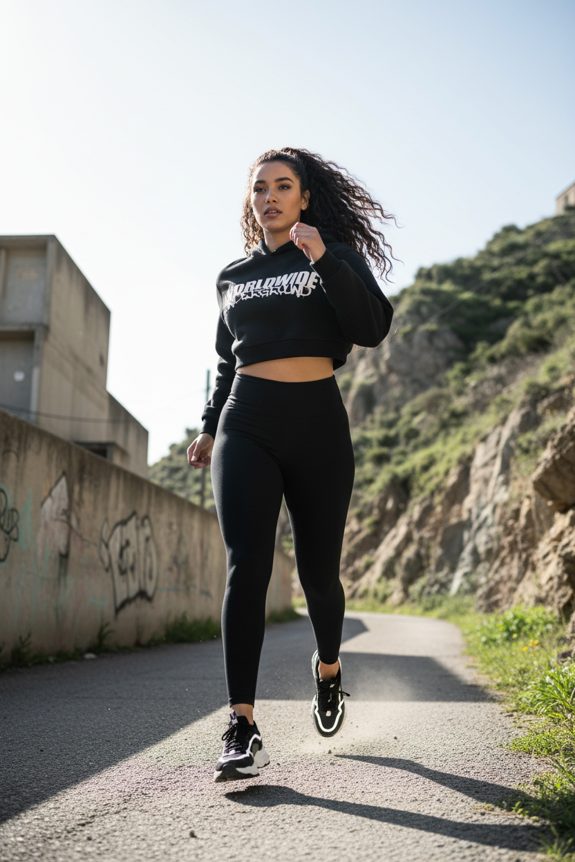 "Worldwide Underground" Cropped Hoodie