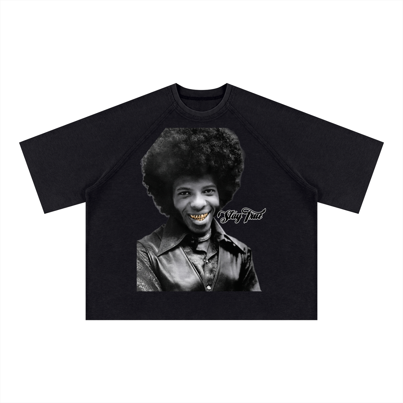 "Sly Stone" Mineral Wash Boxy Waffle T-Shirt