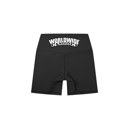 “Worldwide Underground” High-Waisted Biker Shorts
