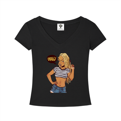 "I Love Yo Mama" Tencel Slim Fit V-Neck T-Shirt