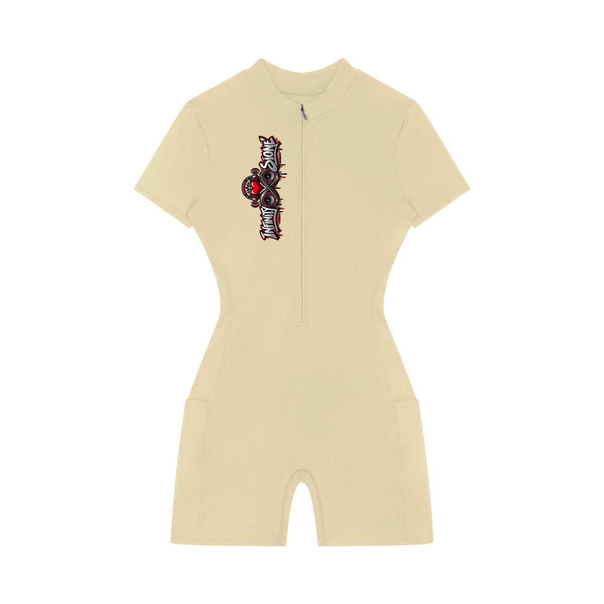 Infinity Sione™ "Heartbeatz" Women's Quarter-Zip Short Sleeve Romper