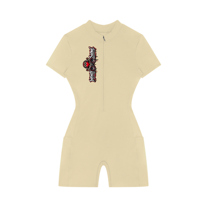 Infinity Sione™ "Heartbeatz" Women's Quarter-Zip Short Sleeve Romper