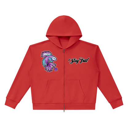 Brooklyn Zoo™ "Don't Be Koi"  Heavyweight Full Zip Boxy Hoodie
