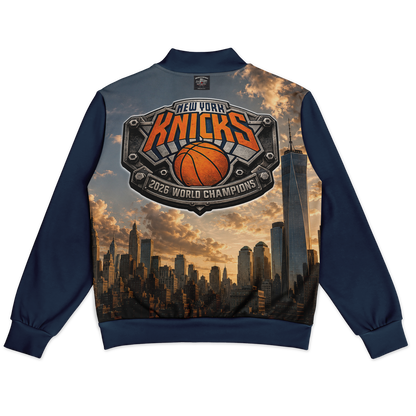 “Orange and Blue Skies” Heavyweight Baseball Jacket