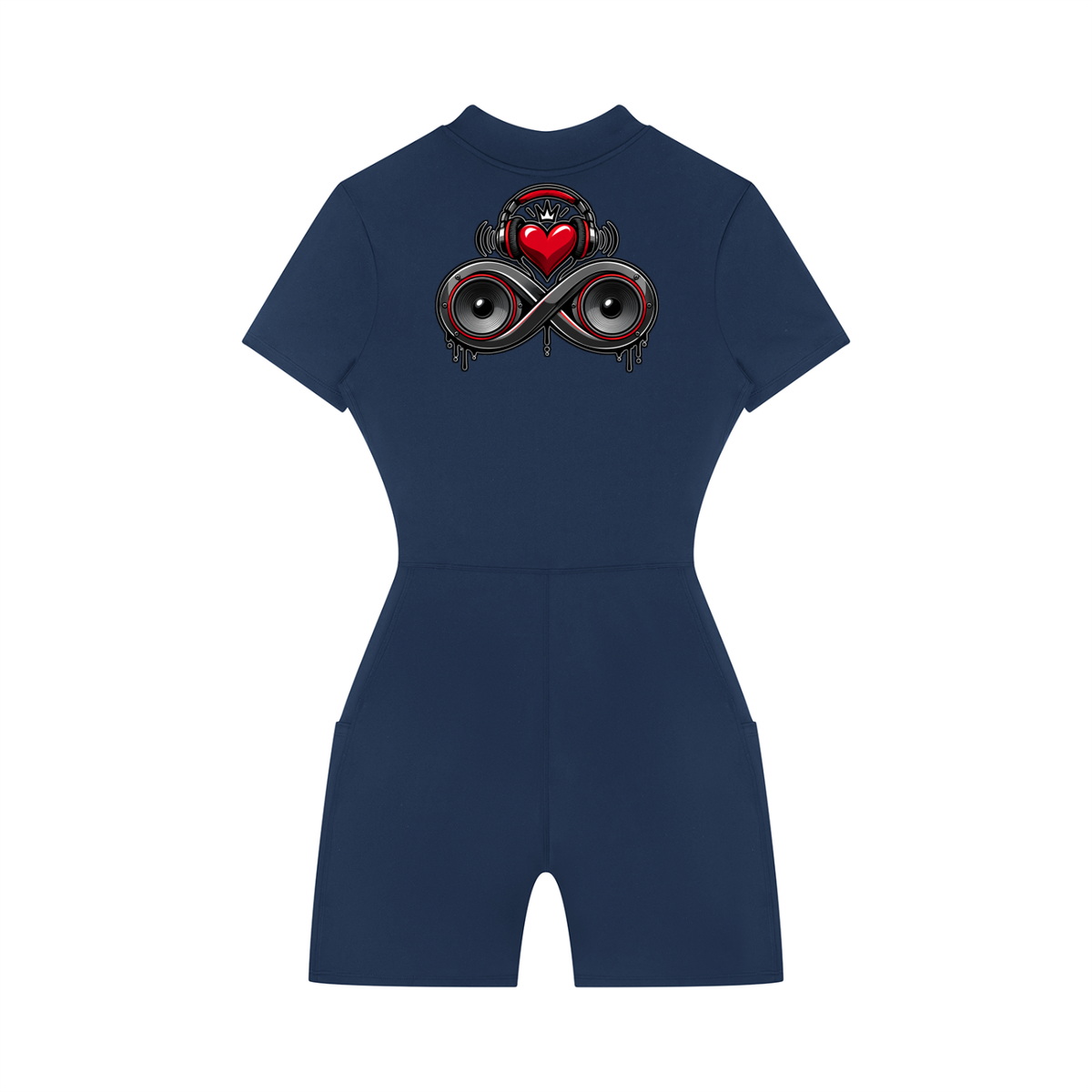Infinity Sione™ "Heartbeatz" Women's Quarter-Zip Short Sleeve Romper