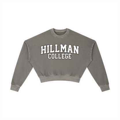 "Hillman College" Vintage Washed Cropped Sweatshirt