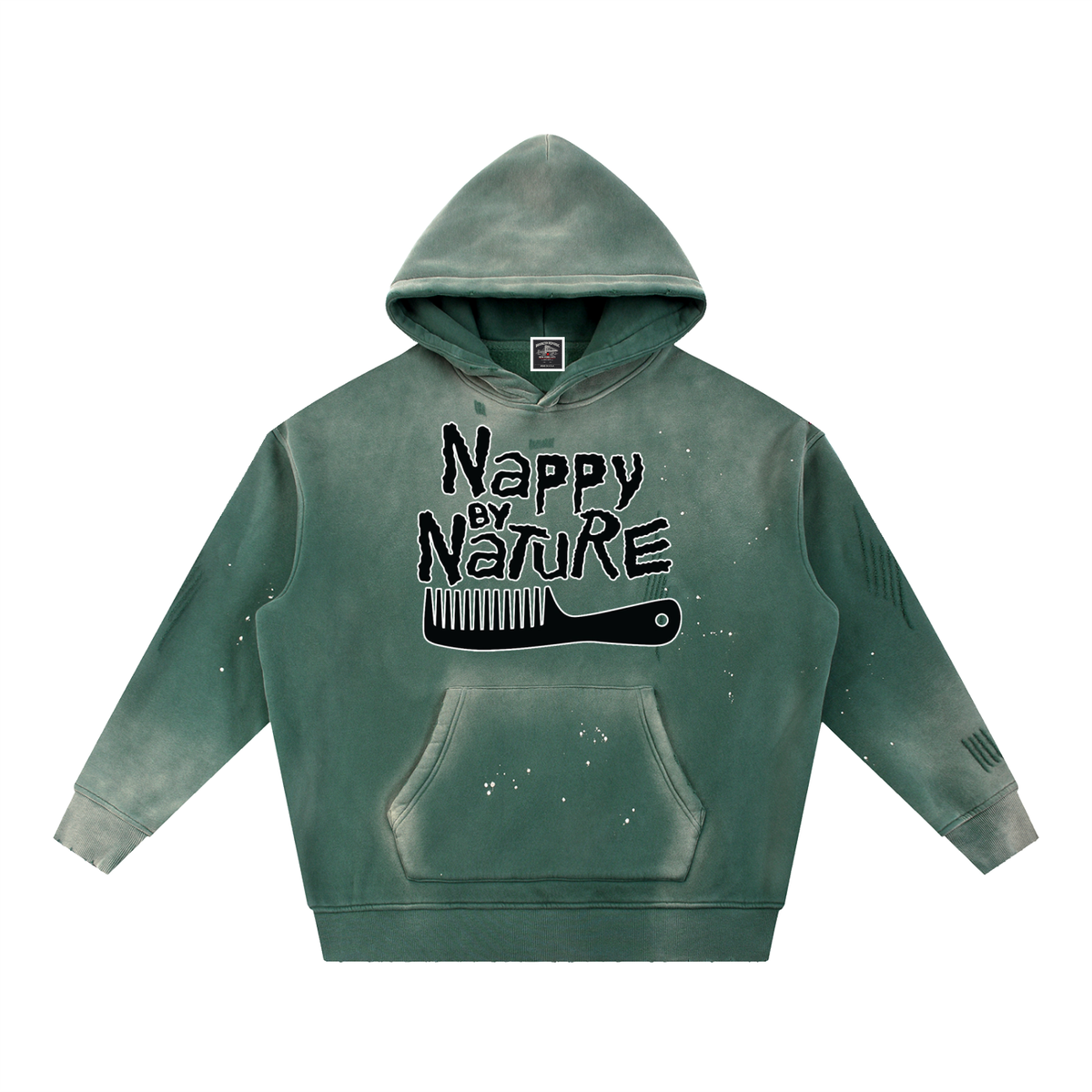 "Nappily Ever After" Vintage Washed Frayed Fleece Hoodie
