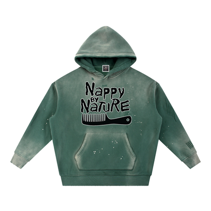 "Nappily Ever After" Vintage Washed Frayed Fleece Hoodie