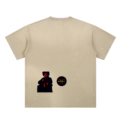 "Blood Rain" Hand-Frayed Sunfade Paint Splatter T-Shirt