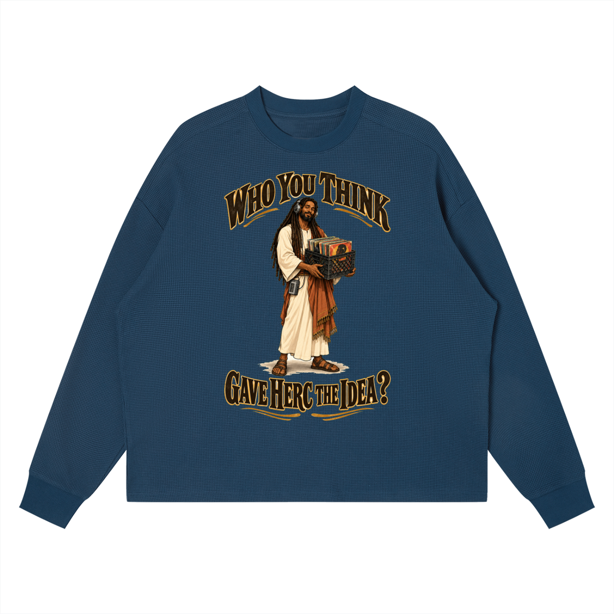 "YahWord" Waffle Boxy Long Sleeve T-Shirt