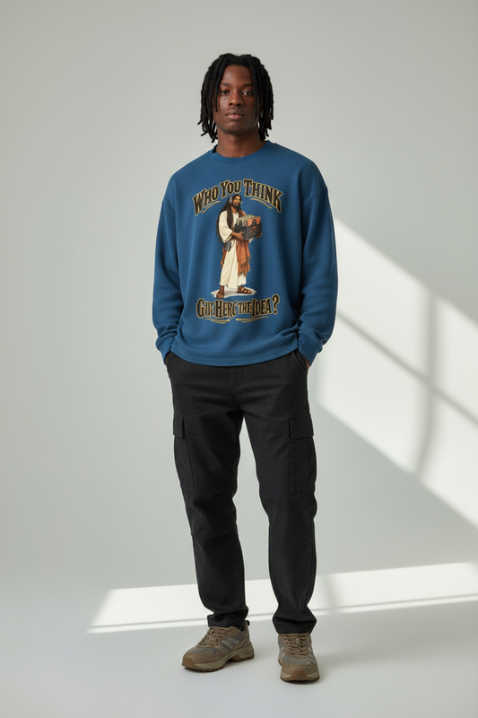 "YahWord" Waffle Boxy Long Sleeve T-Shirt