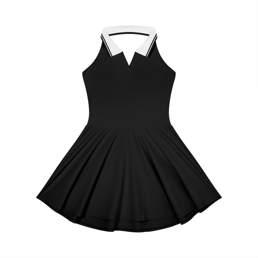 Women's Collared Halter A-Line Tennis Dress