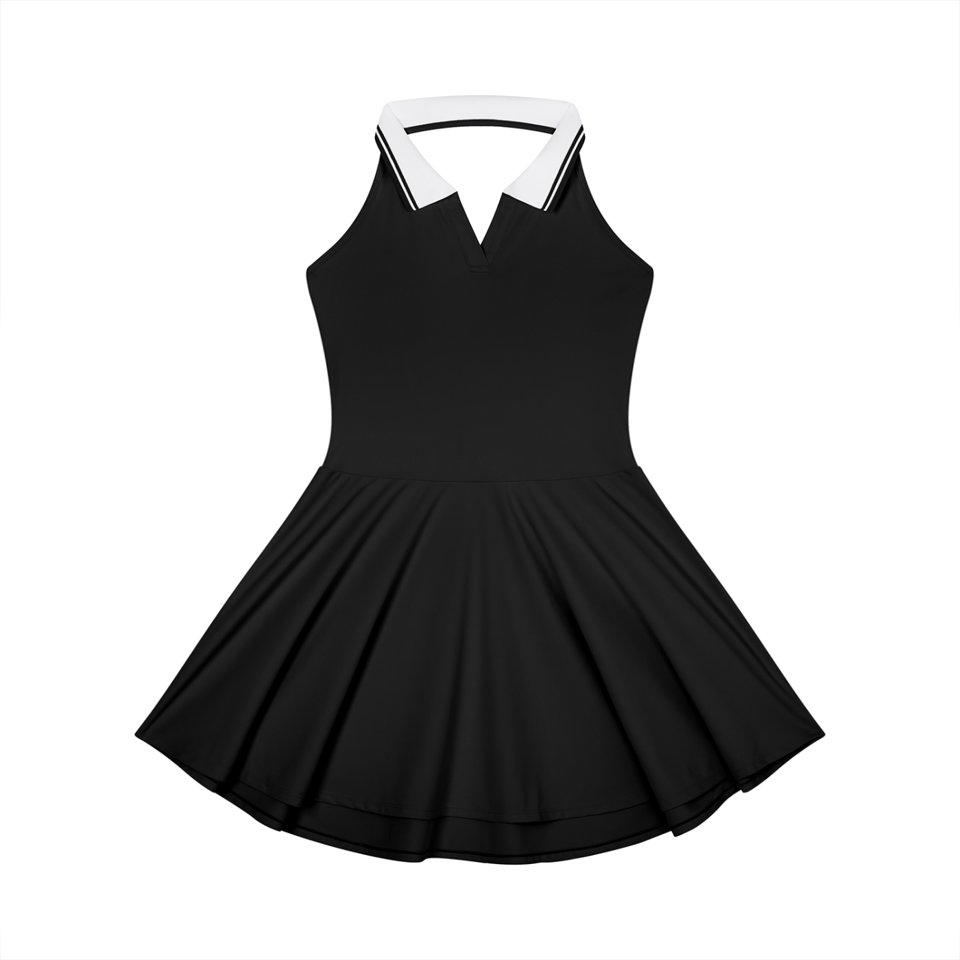 "Brooklyn Republic Essentials" Women's Collared Halter A-Line Tennis Dress