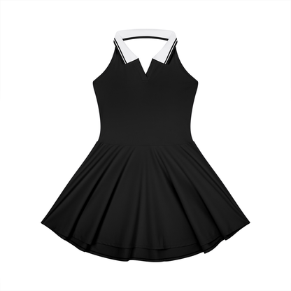 "Brooklyn Republic Essentials" Women's Collared Halter A-Line Tennis Dress