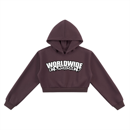 "Worldwide Underground" Cropped Hoodie