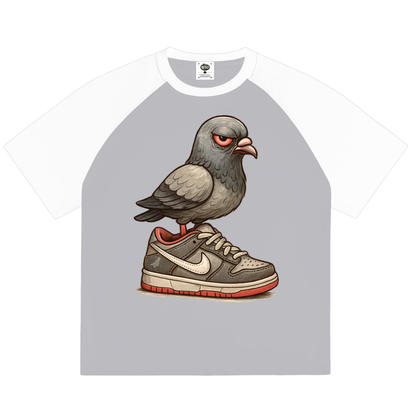 "Dunk the Angry Pigeon" Raglan Sleeve T-Shirt