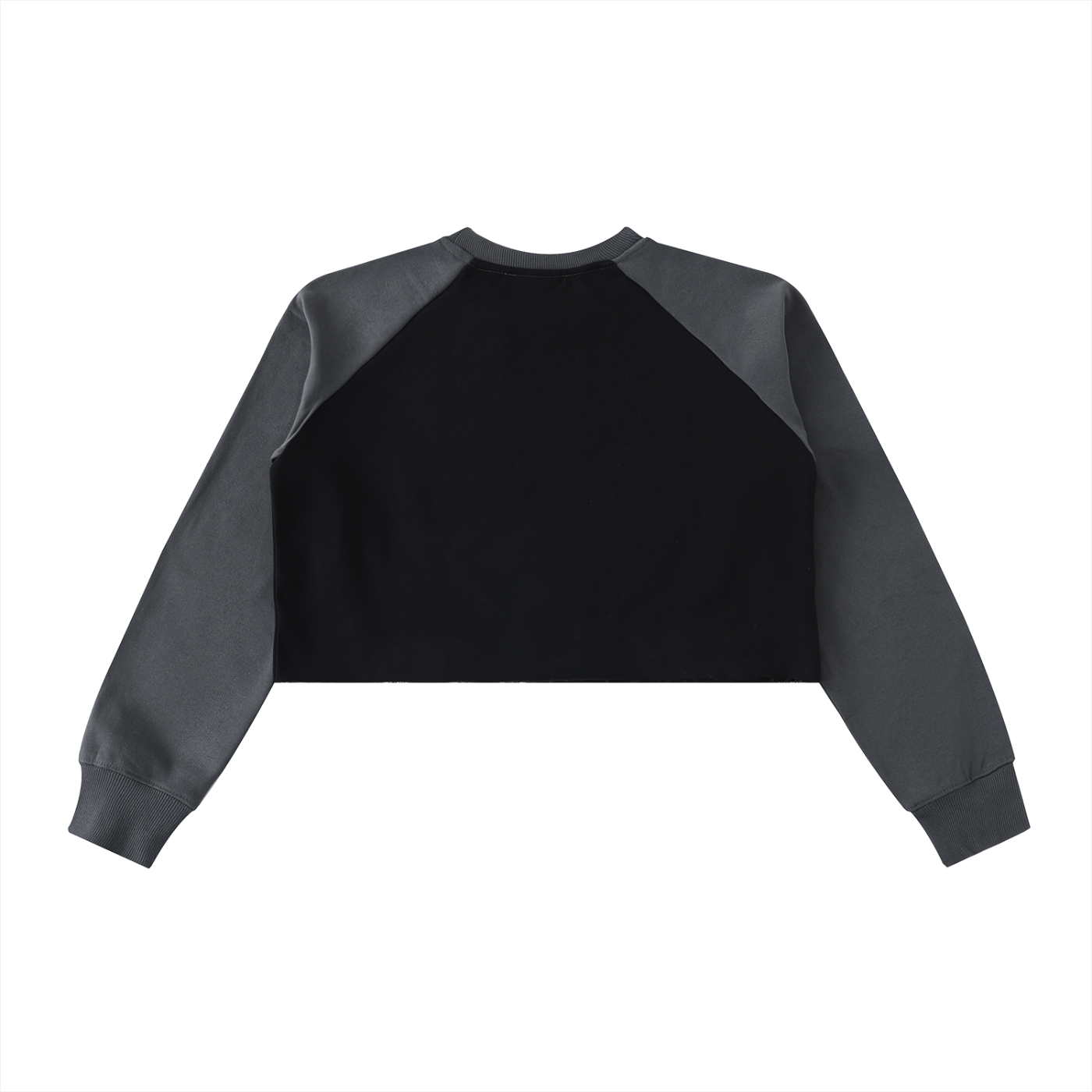 "Brooklyn Republic Essentials"  Raw-Hem Raglan Crop Sweatshirt