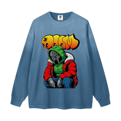 "You Doom Right" Gradient Washed Long Sleeve T-Shirt